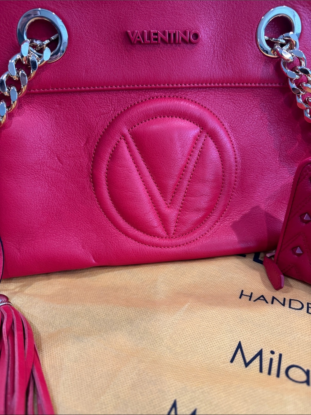 VALENTINO BY MARIO VALENTINO LEATHER SHOULDER BAG WITH LEATHER STUDDED WALLET - Picture 3 of 6